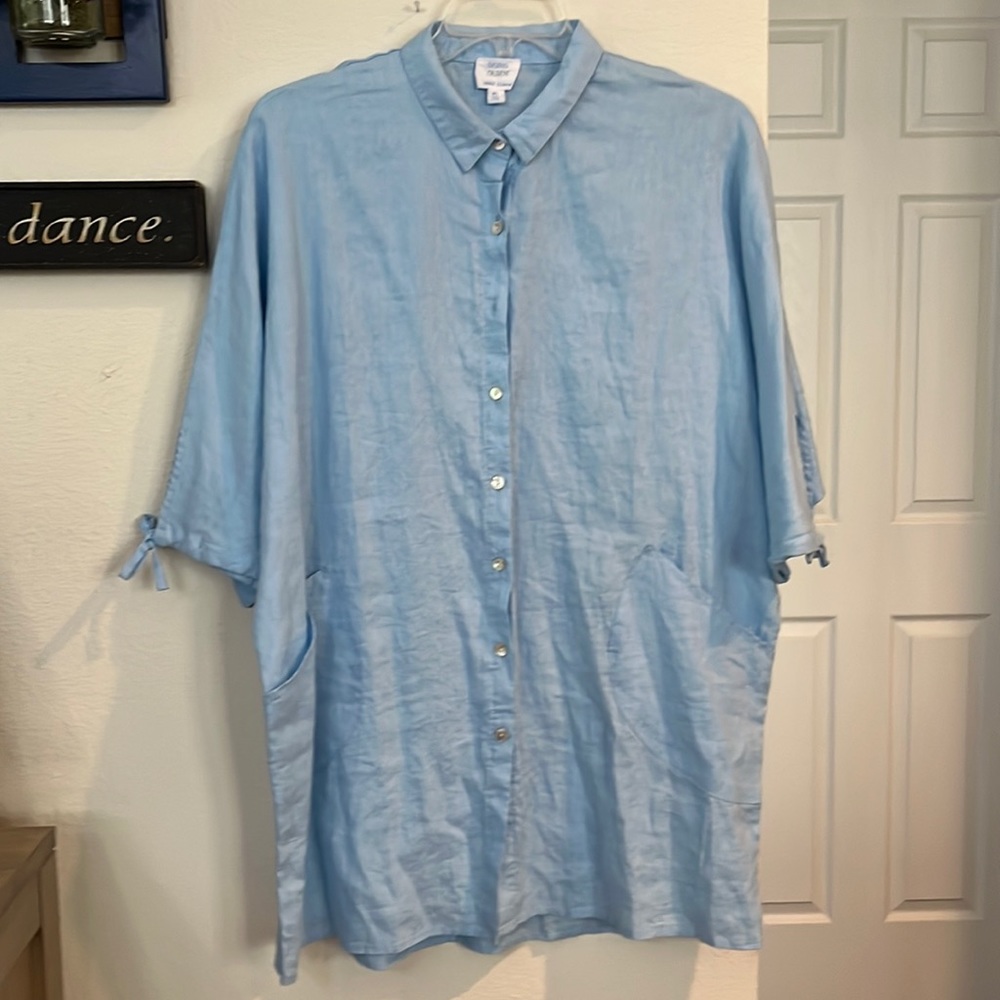 Sigrid Olsen 100% linen shirt